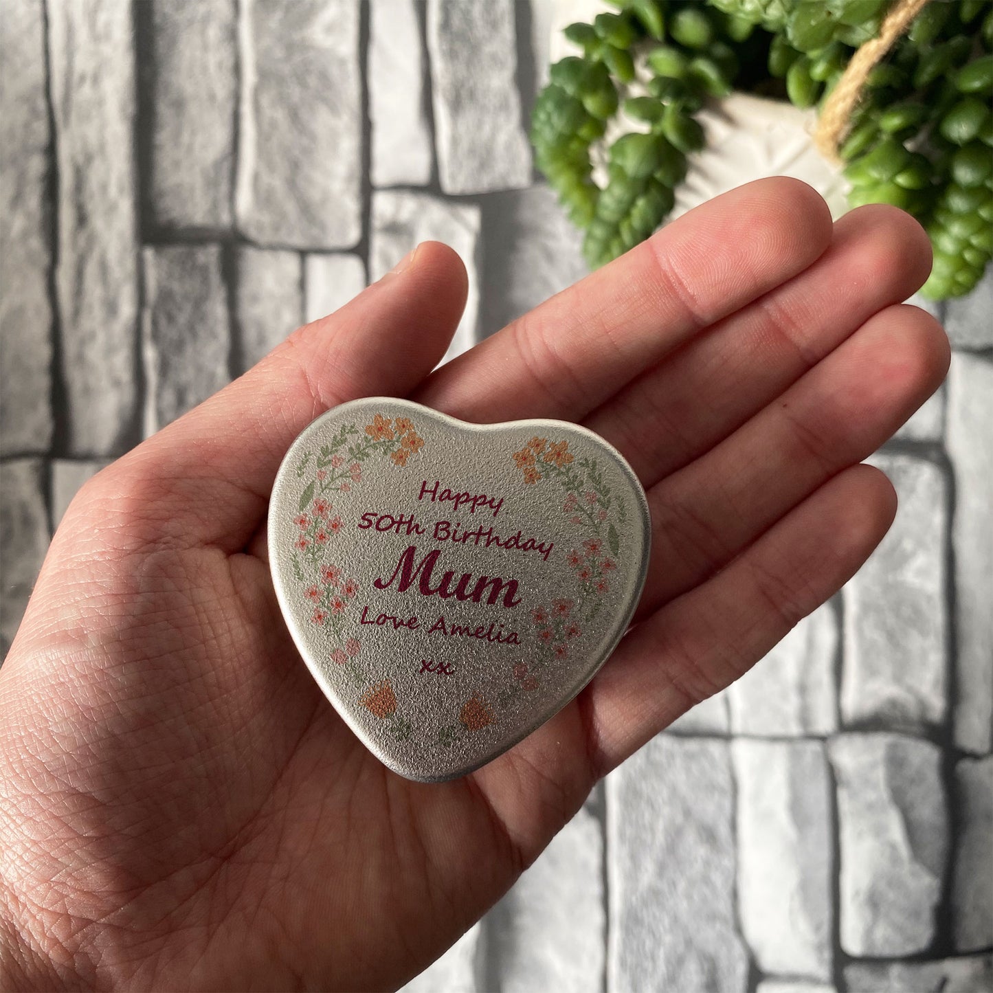 Birthday Gift For Mum Personalised Heart Tin Gift For Her