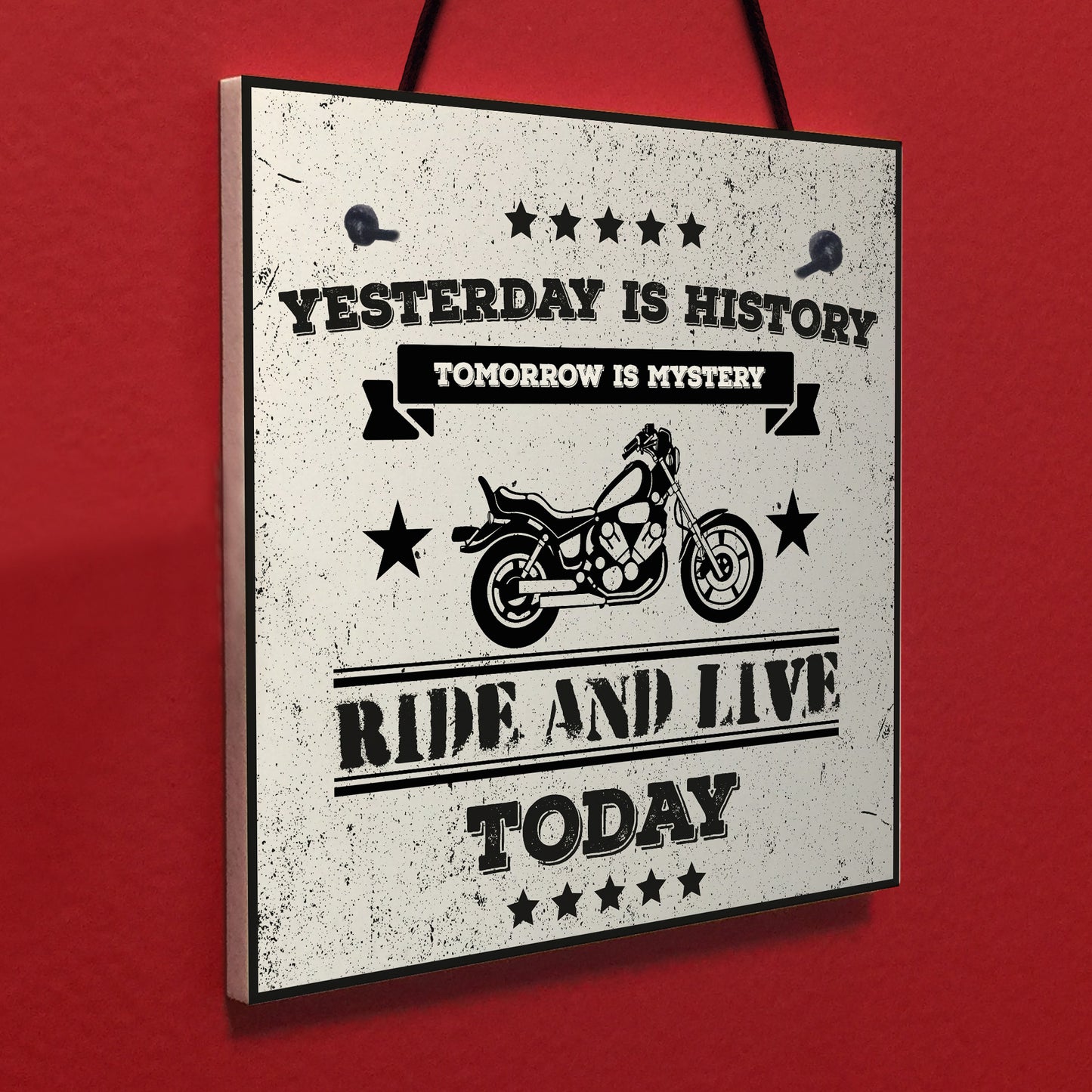 Motorbike Man Cave Hanging Plaque Garage Gift Motorcycle Sign