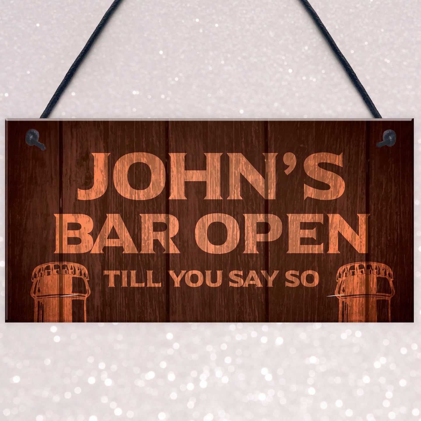 PERSONALISED Open Bar Sign Novelty Home Bar Hanging Signs