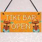 Tiki Bar OPEN Sign Novelty Decor Hanging Sign For Home Garden