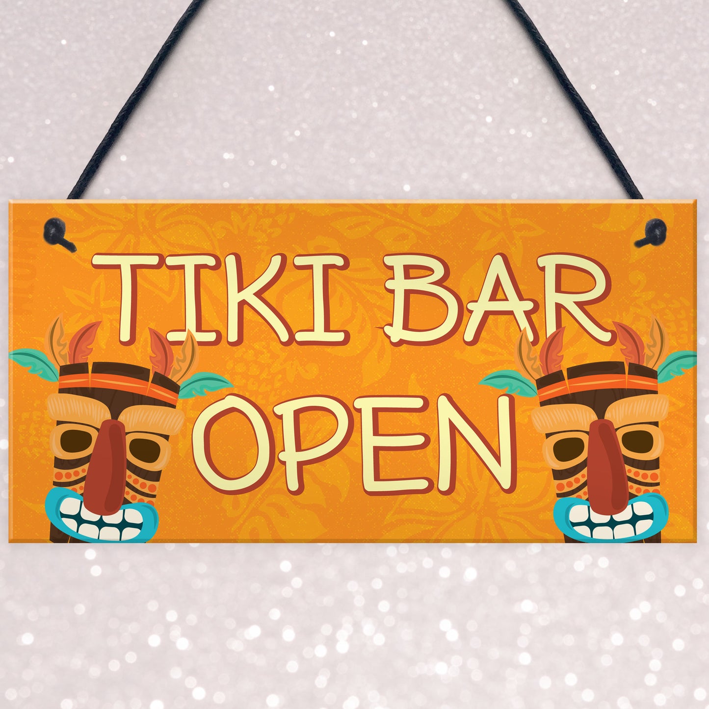 Tiki Bar OPEN Sign Novelty Decor Hanging Sign For Home Garden