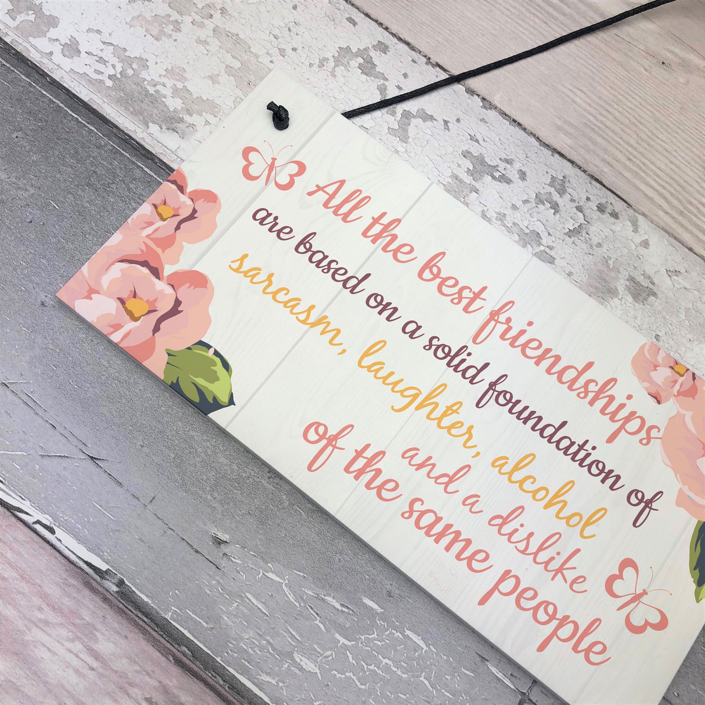 Friendship Sign Best Friend Hanging Plaque Thank You Gift Chic
