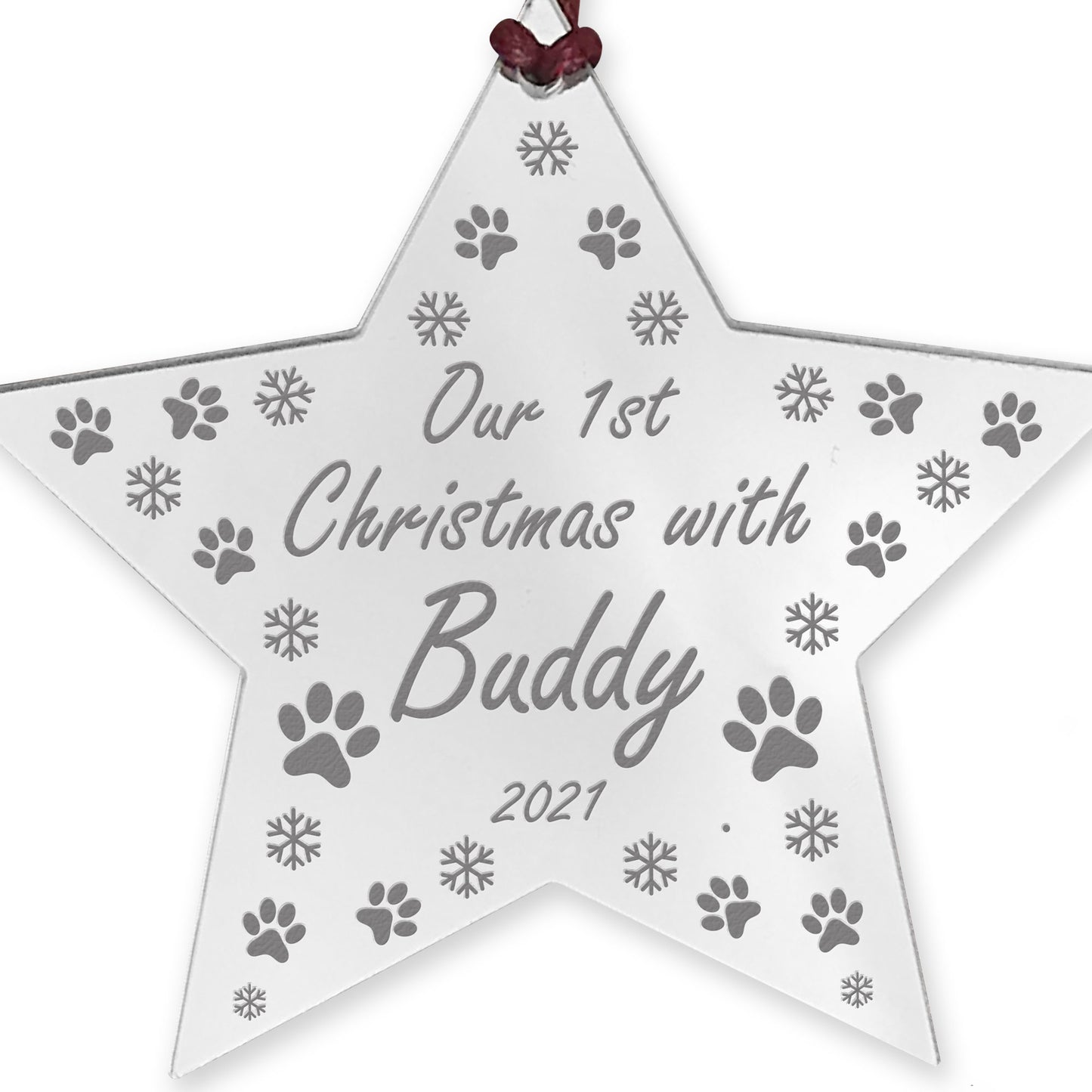 Our 1st Christmas With Any Name Personalised Star Dog Christmas
