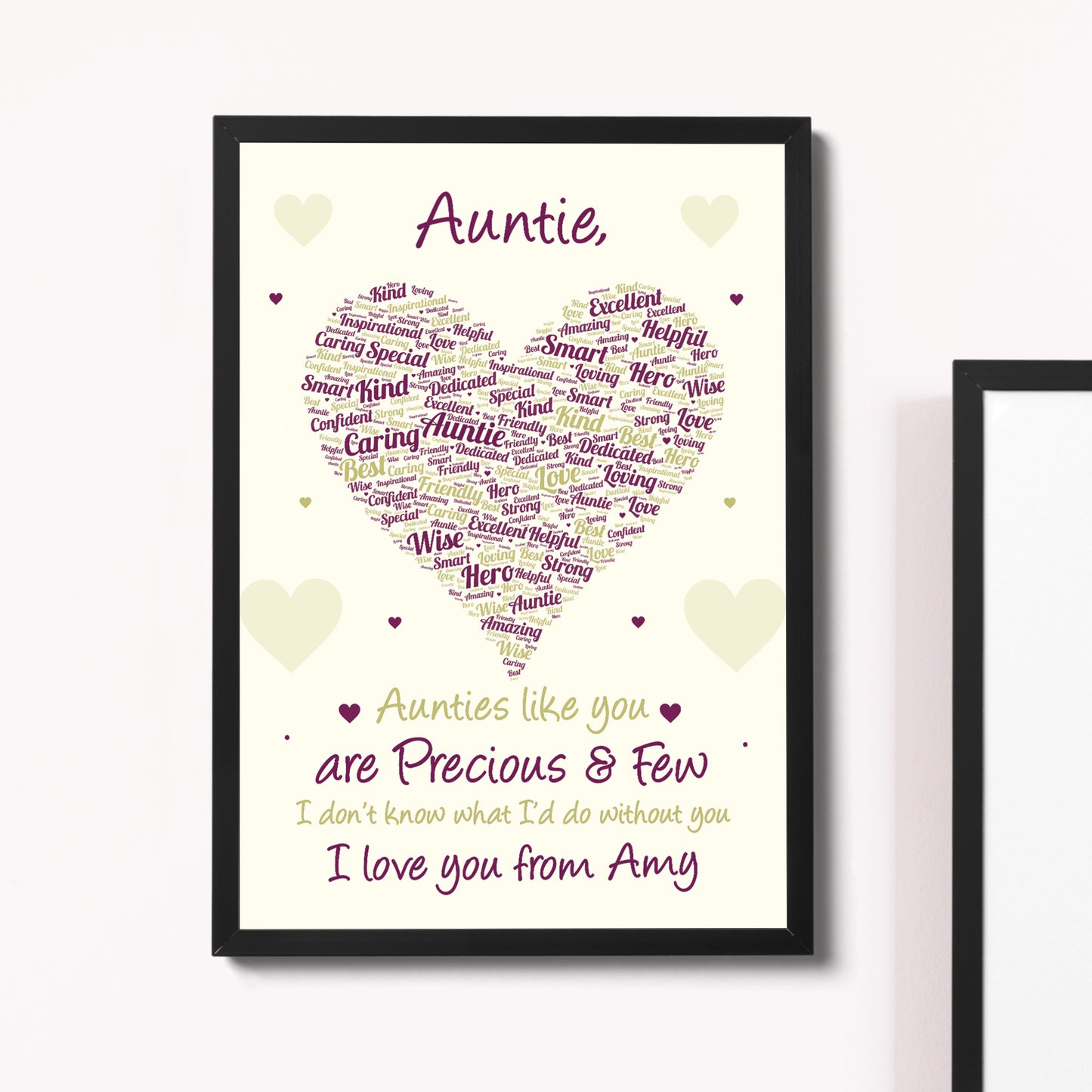 Auntie Poem Gift Word Art Framed Print Birthday Xmas Gift