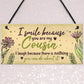 Birthday Gifts For Cousins Hanging Family Plaque Funny Thank You