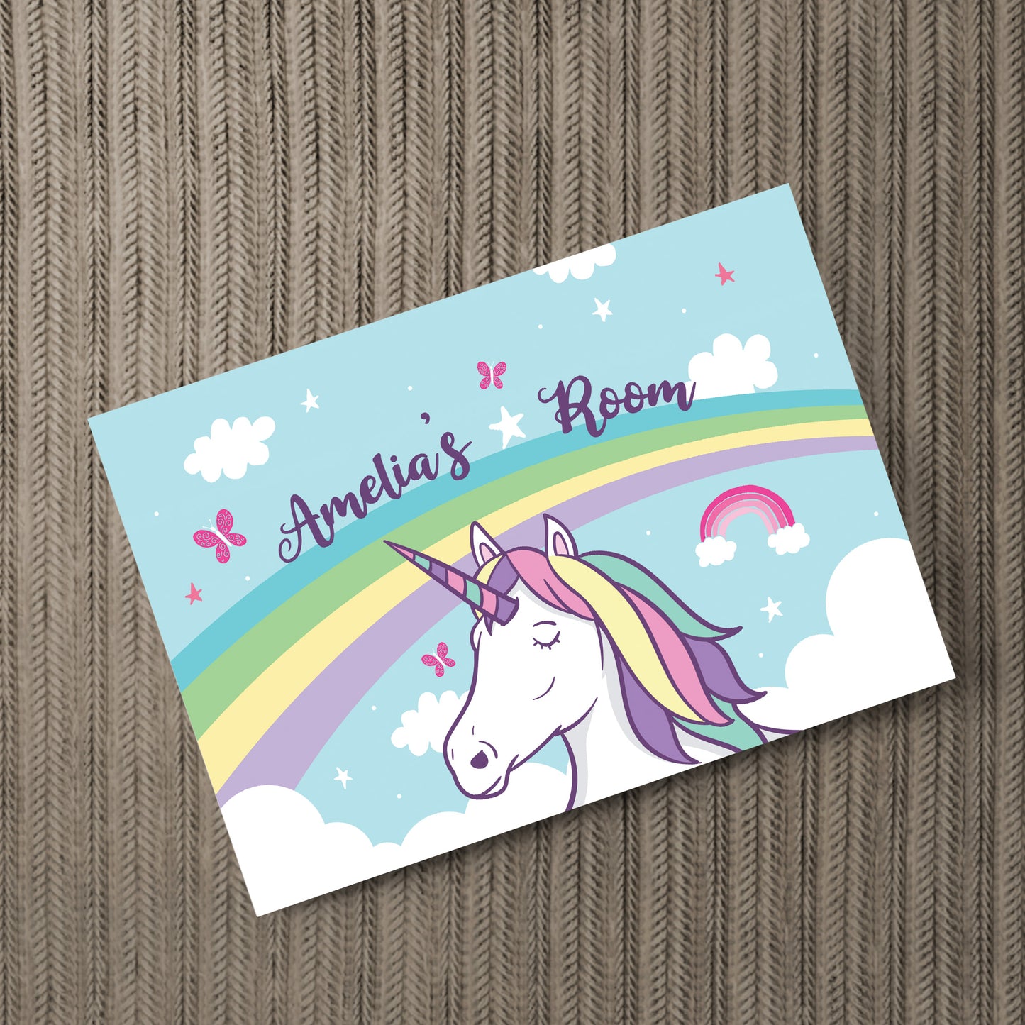 Girls Personalised Unicorn Bedroom Door Sign Birthday Daughter