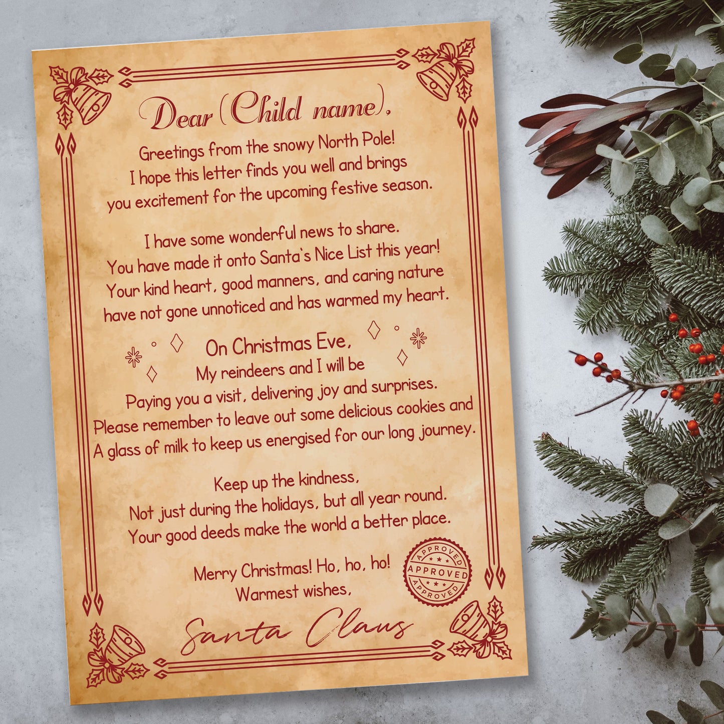 Personalised Letter From Santa Santa Letter Christmas Eve Gift F