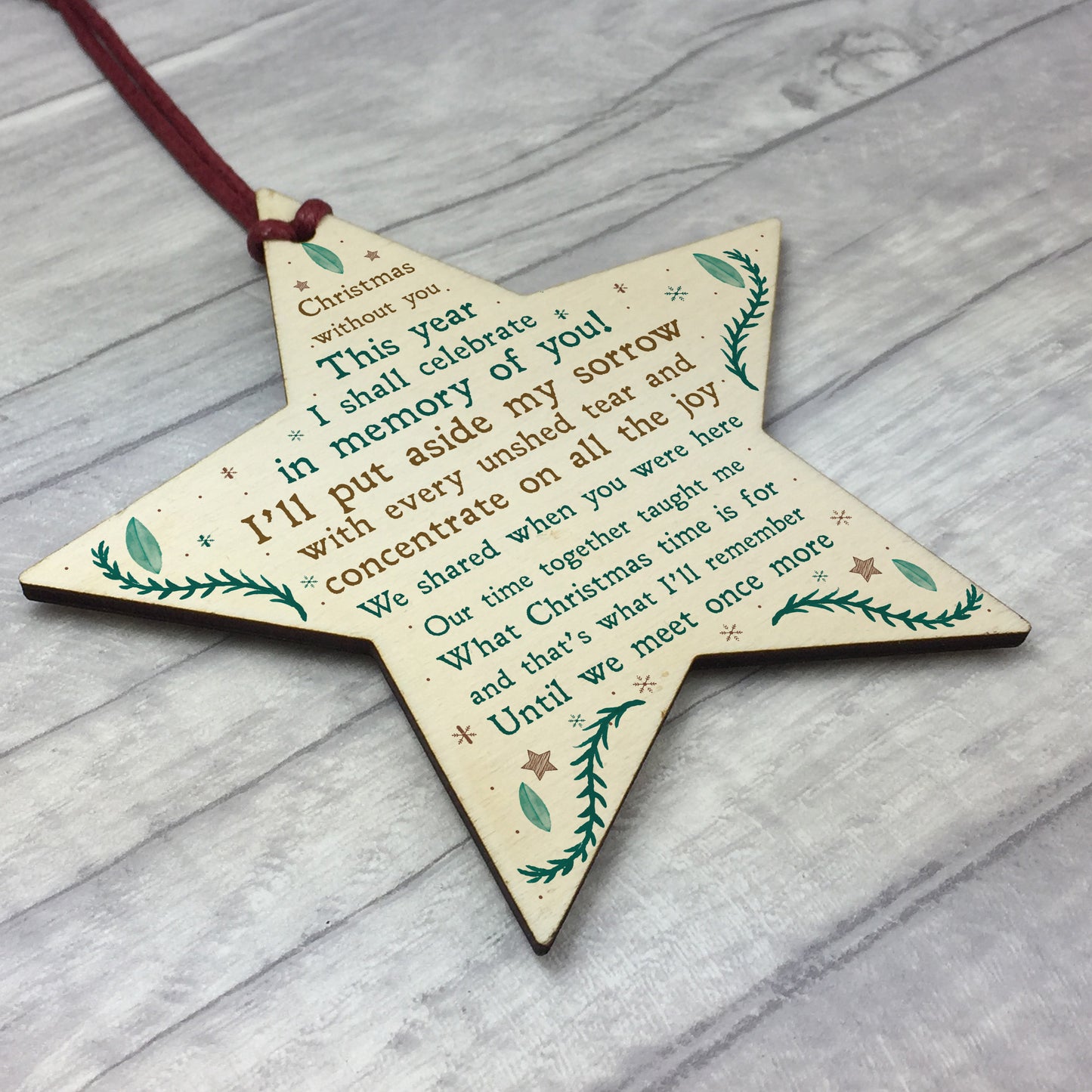 Memorial Sign For Mum Dad Nan Grandad Memory Plaque Xmas Tree