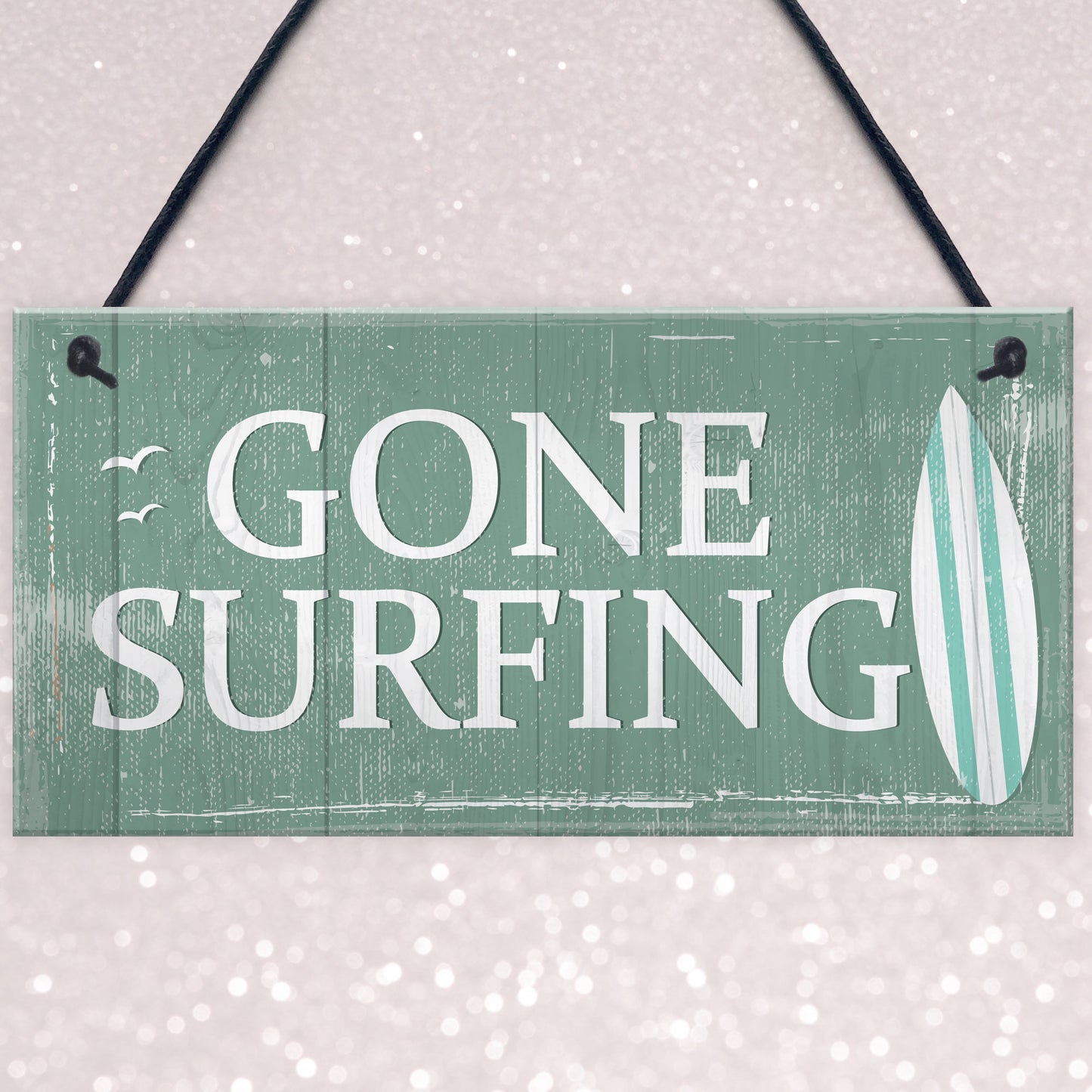 one Surfing Hanging Plaque Nautical Decor Beach Seaside Chic