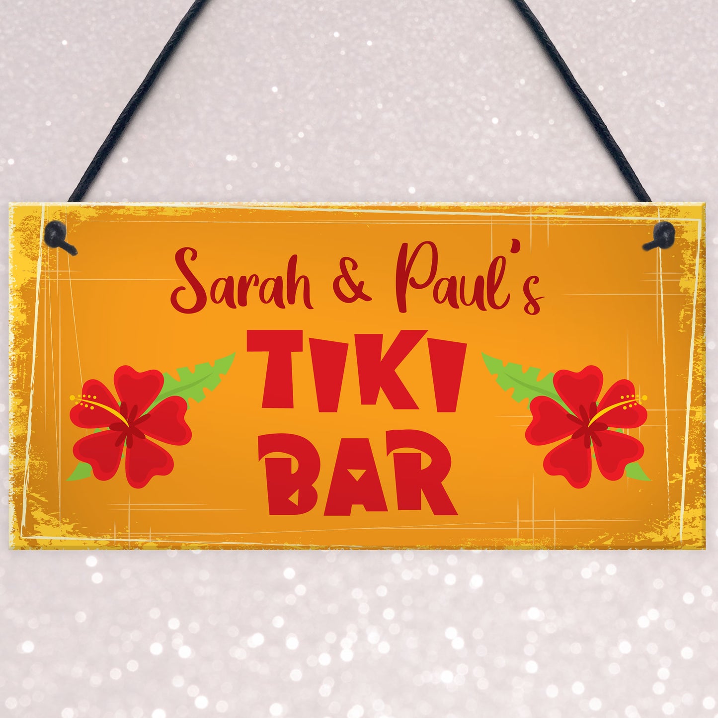 Novelty Tiki Bar Personalised Hanging Plaque Tropical Decor Gift