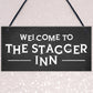 Funny Humour Home Bar Sign STAGGER INN Man Cave Pub Garage