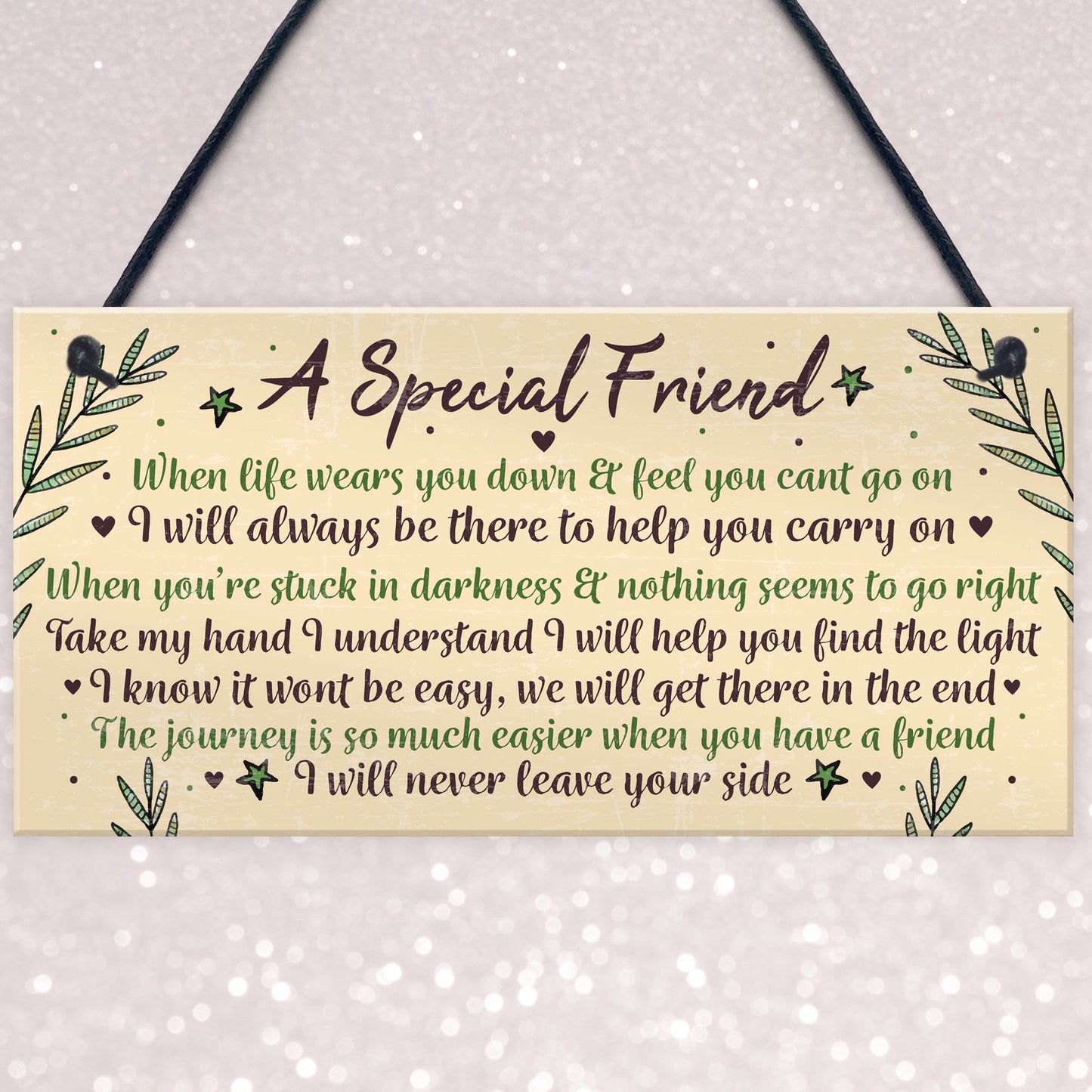 Motivational Inspirational Plaque Friendship FRIEND Thank You