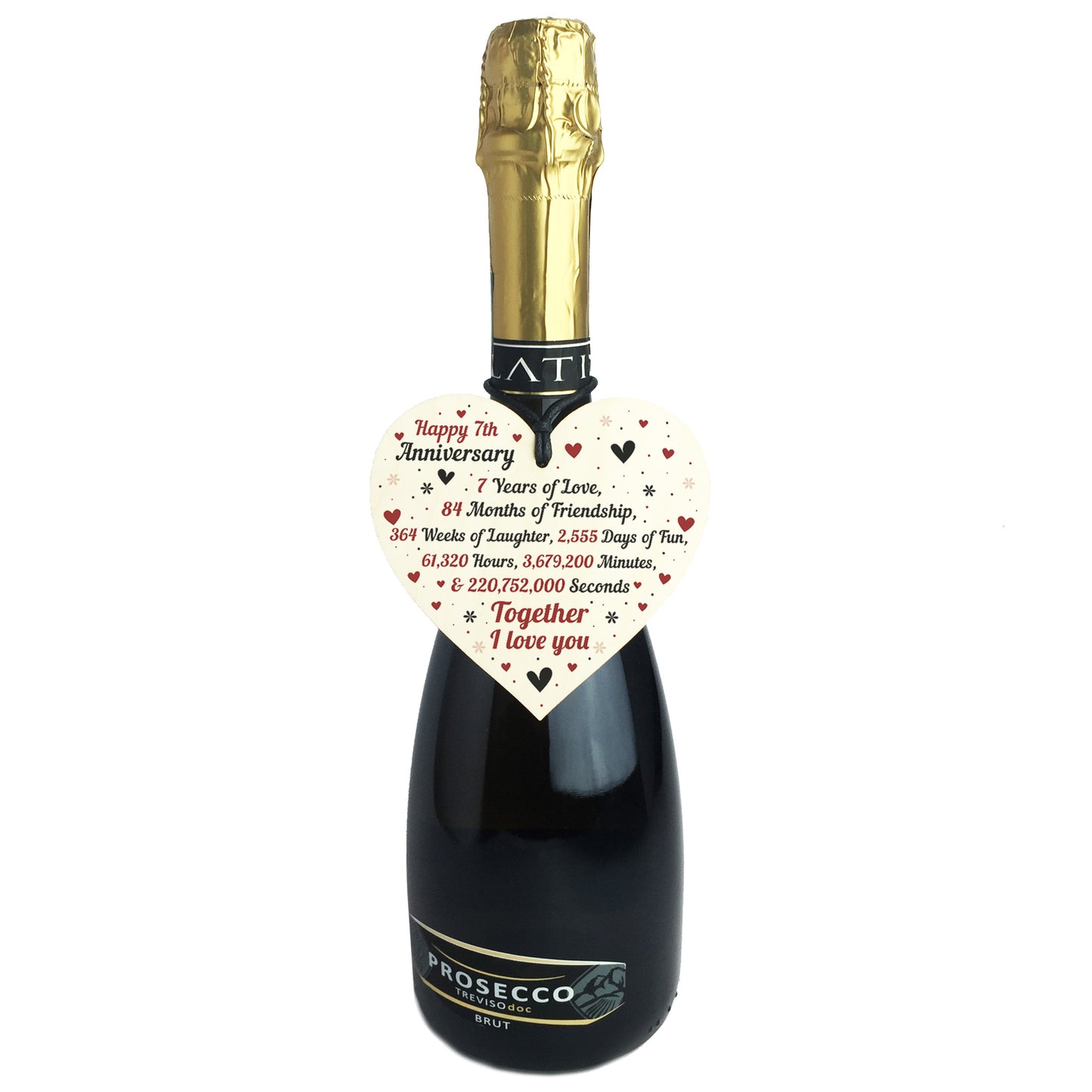 7th Wedding Anniversary Gift For Him Her Wood Heart Keepsake