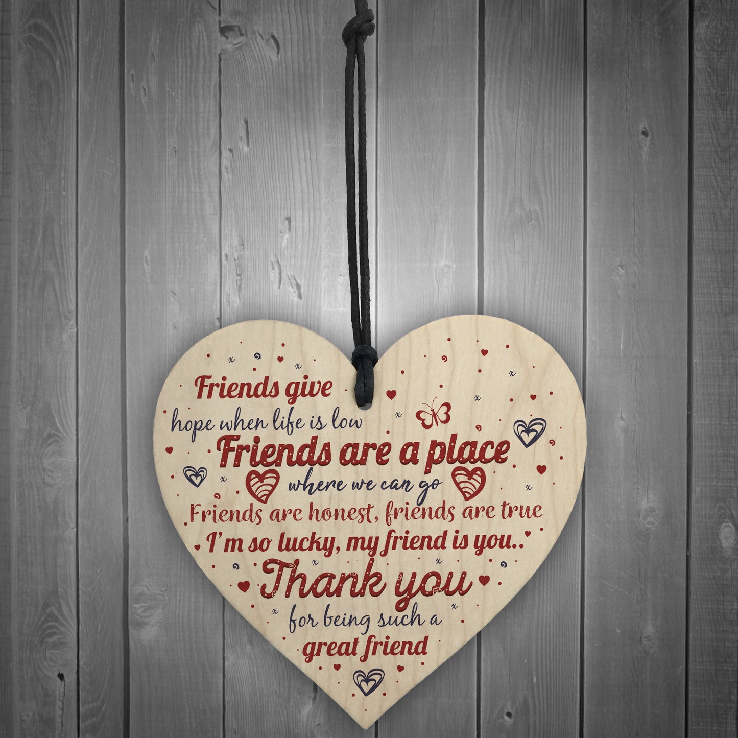 Friend Gifts For Christmas Pack of 4 Best Friend Wood Heart Gift
