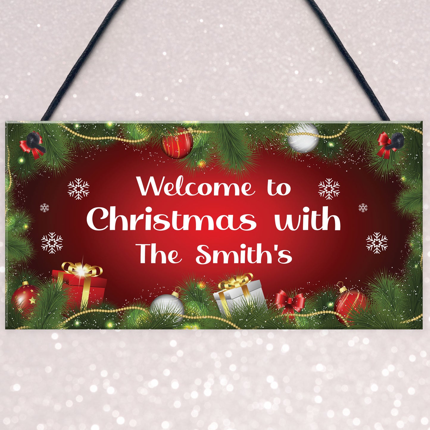 PERSONALISED Family Sign For Christmas Hanging Christmas Decor