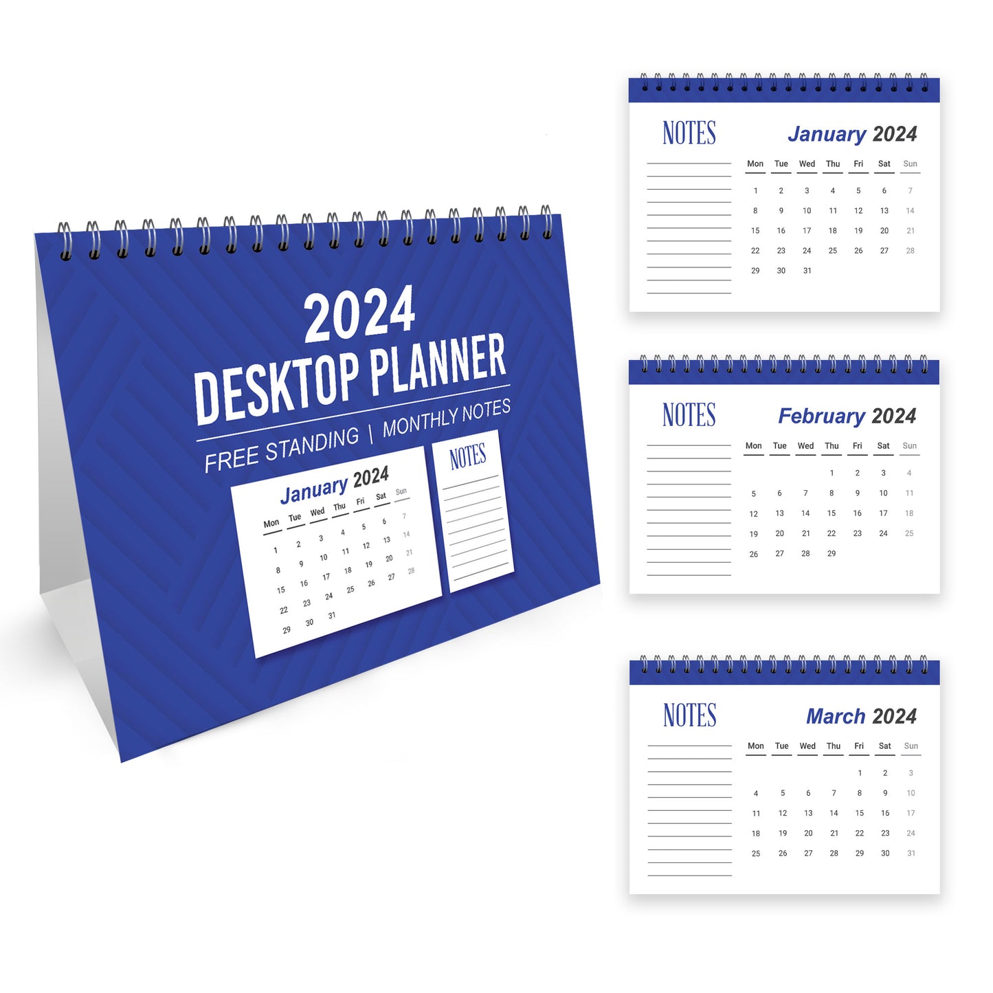Month To View 2024 Calendar Spiral Bound Planner for Home Office