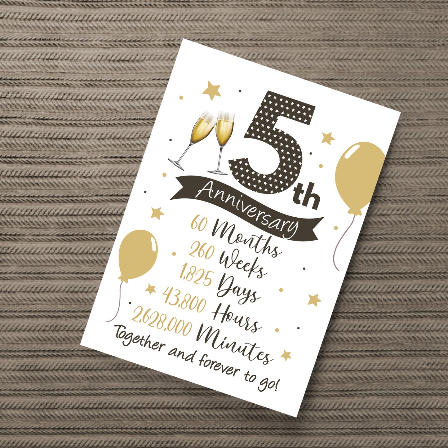 5th Wedding Anniversary Gift Print Mr & Mrs Anniversary Gifts