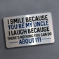 Funny Uncle Gift Novelty Metal Wallet Card Christmas Birthday
