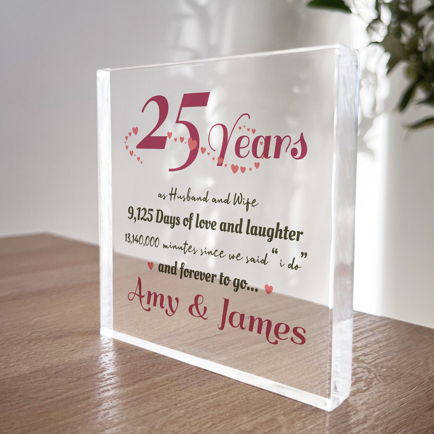 25th Wedding Anniversary Gift For Husband Wife Personalised