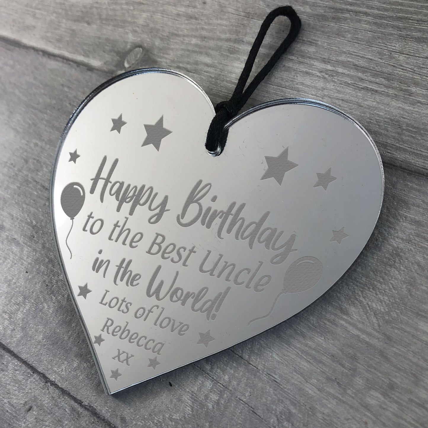 Novelty Uncle Birthday Gifts Engraved Heart Personalised Gift