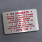 Soulmate Gift Wallet Card Insert Anniversary Gift For Him Her