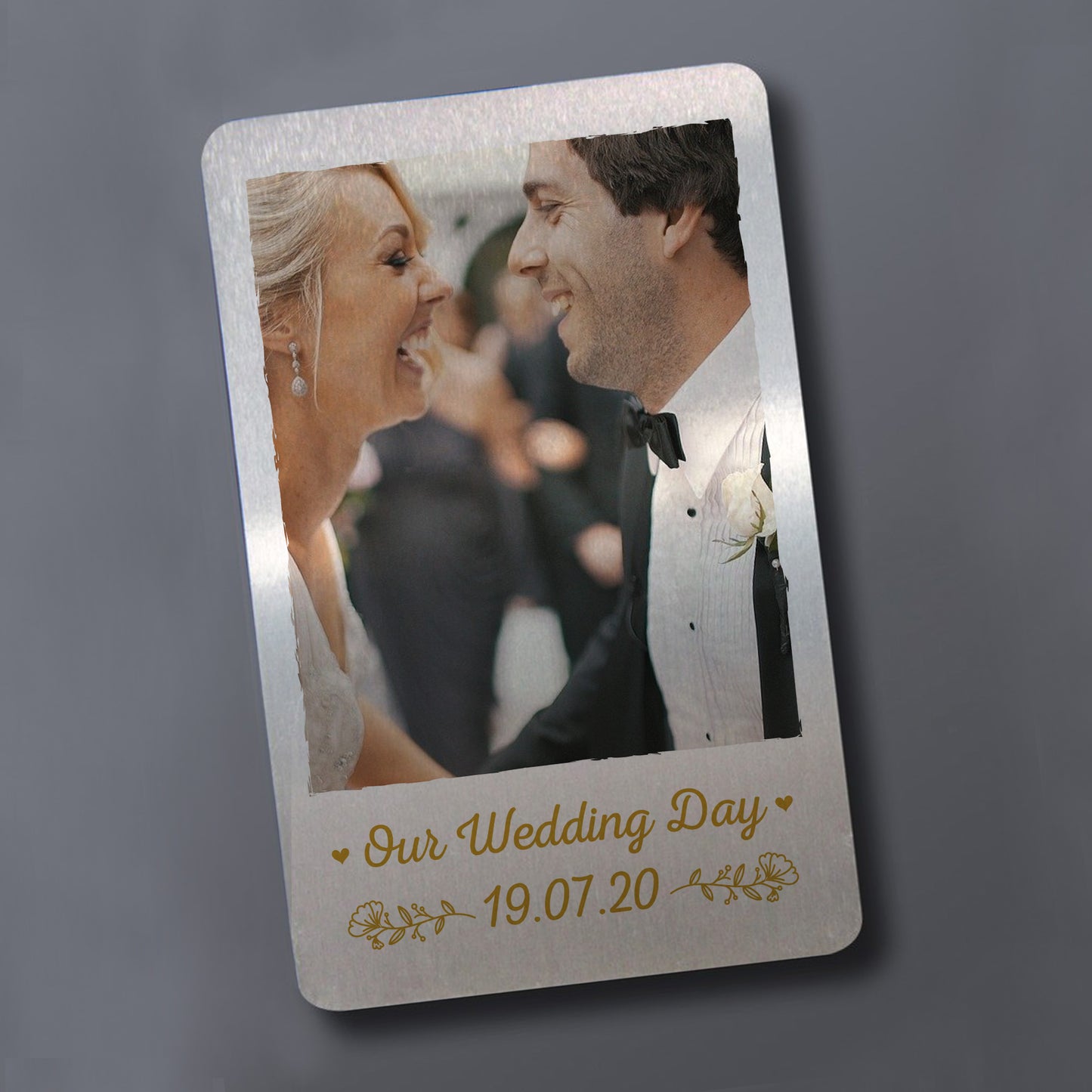 Personalised Wedding Anniversary Gift Metal Photo Card Gifts