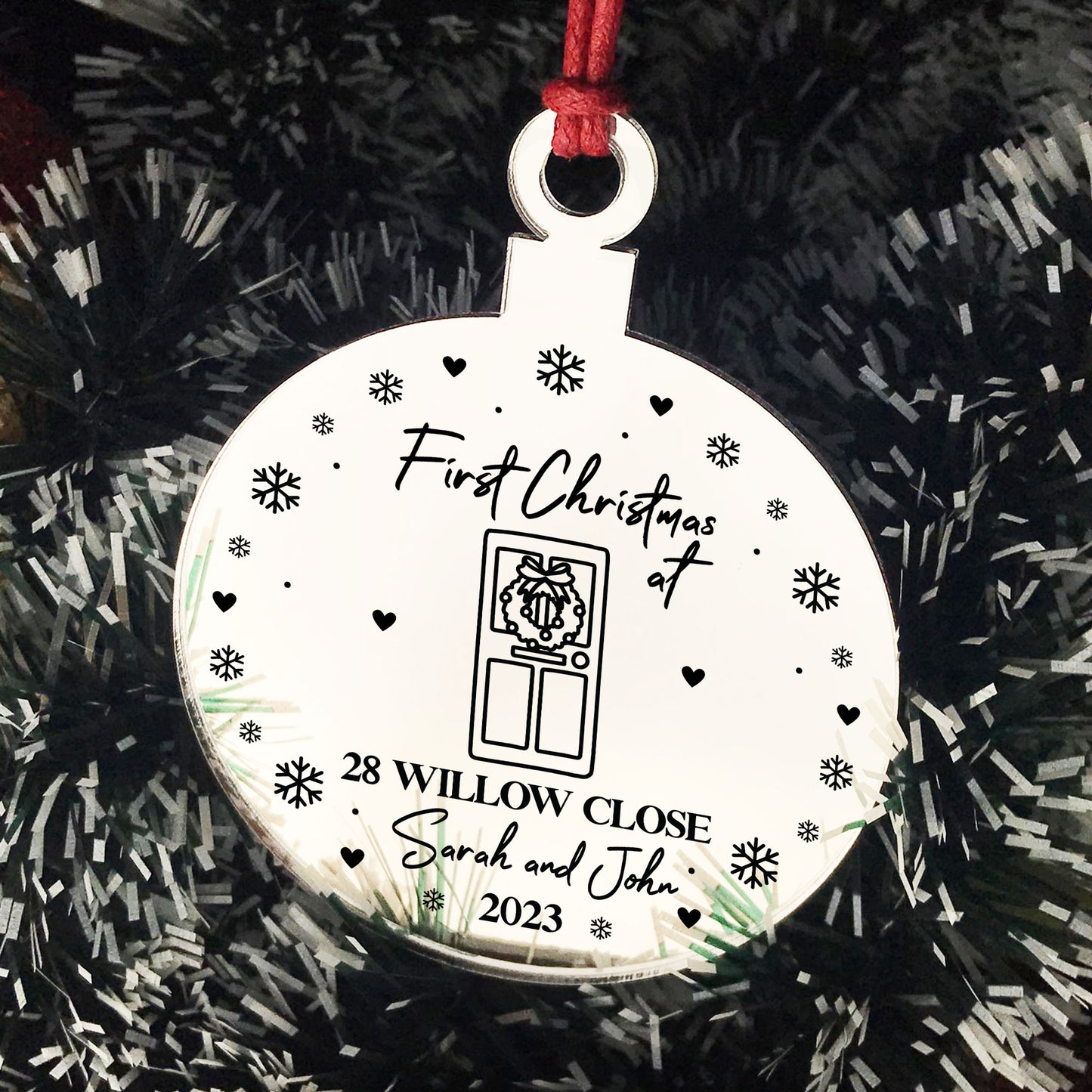 Personalised First Christmas New Home Engraved Bauble