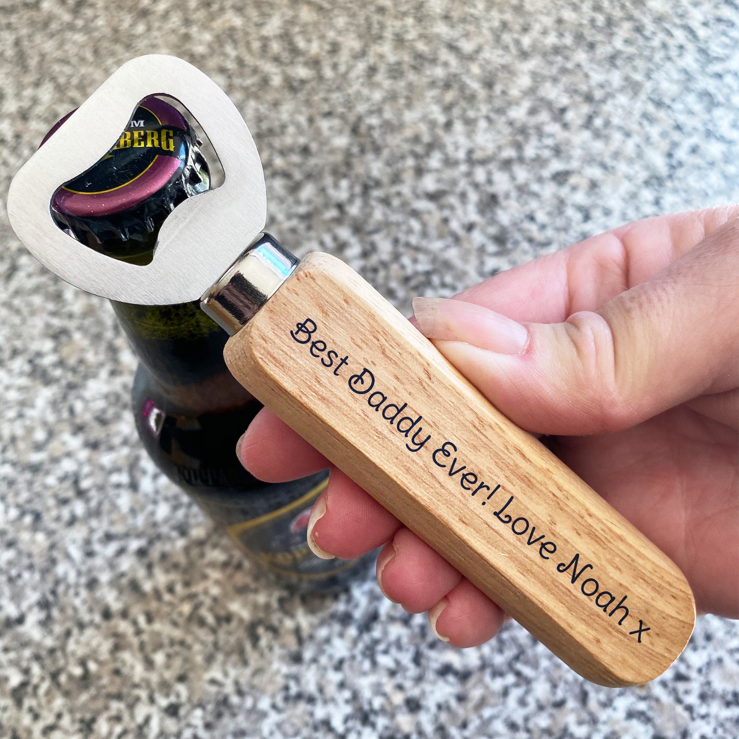 Best Daddy Ever Gift Personalised Wood Bottle Opener Birthday