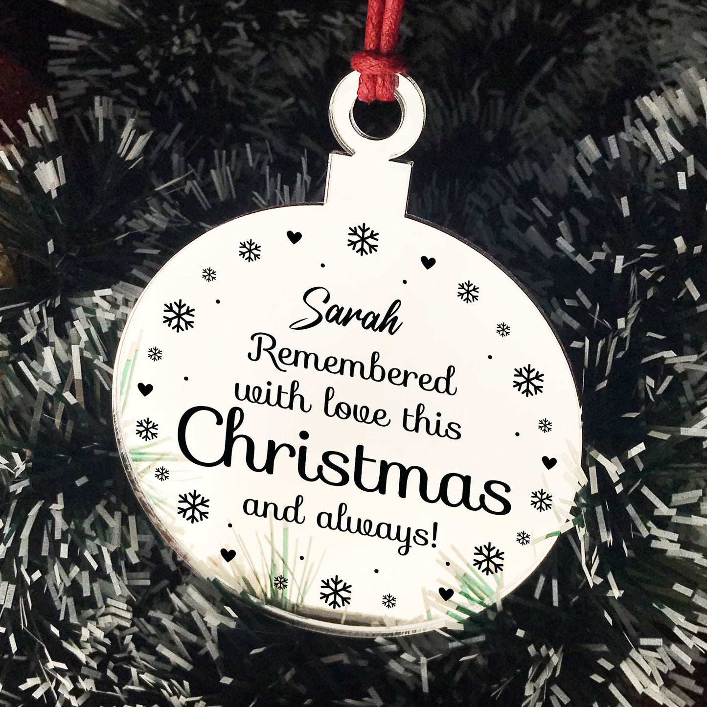 Personalised Hanging Memorial Christmas Decoration Mum Dad Nan