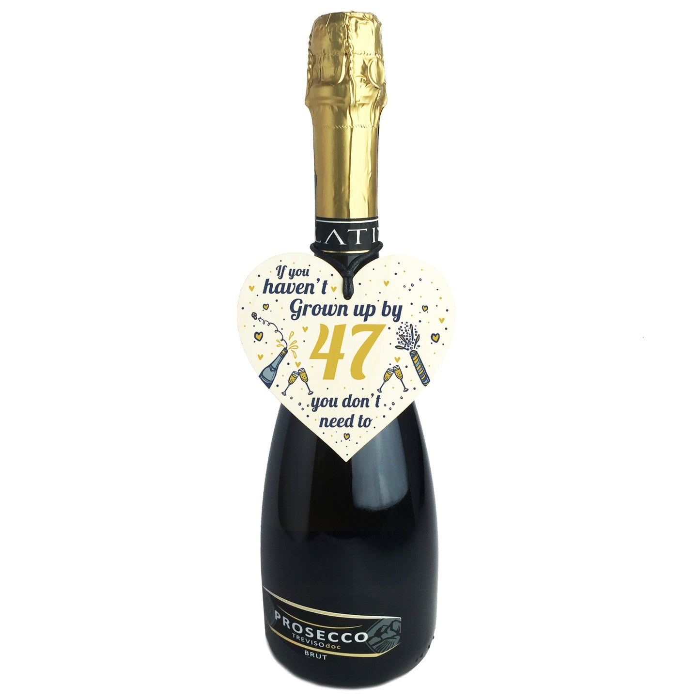 Funny Happy Birthday 47 Wood Heart Man Wife Grandma Grandad