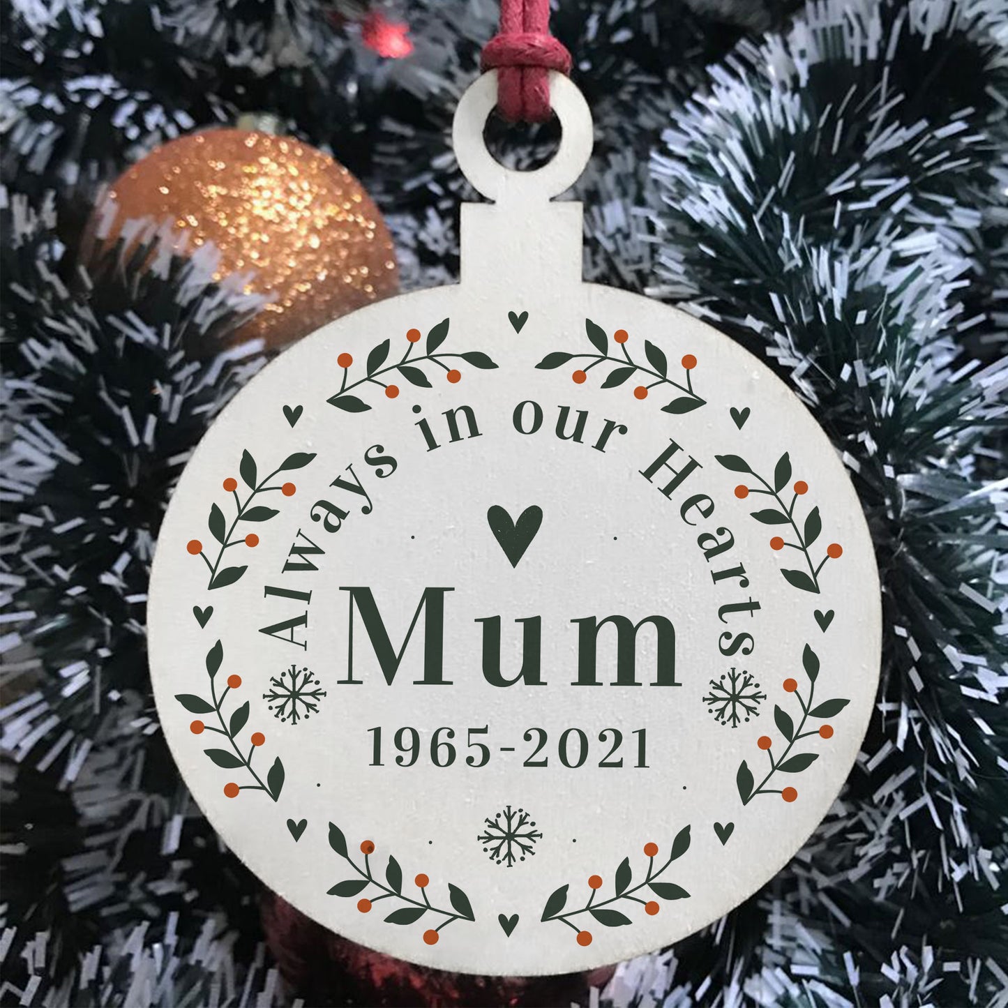Personalised Rememberance Christmas Bauble Mum Memorial Gift