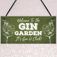 Novelty Gin Garden Bar Sign Novelty Home Decor Sign Gift