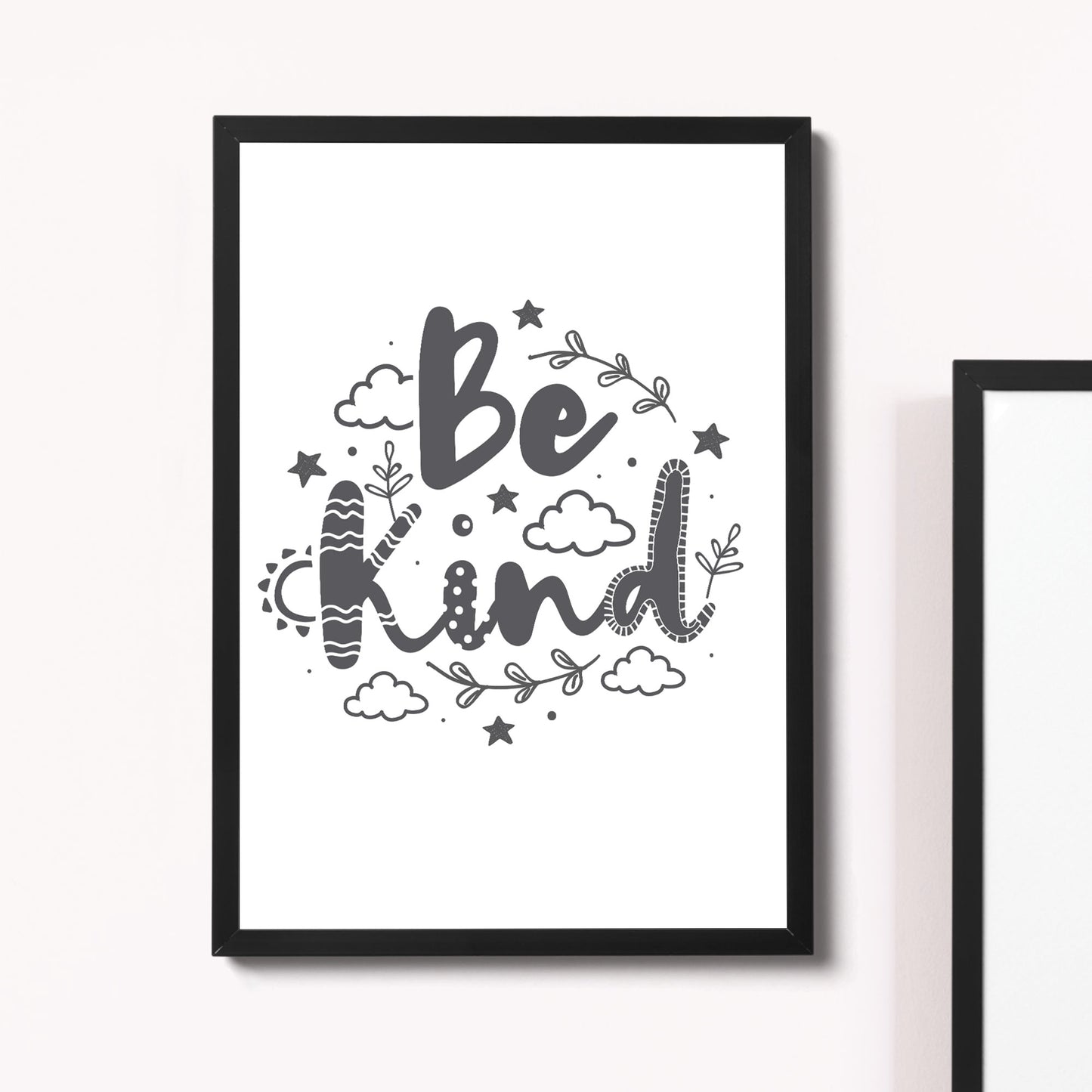BE KIND White Grey Nursery Prints / Wall Art For Nursery