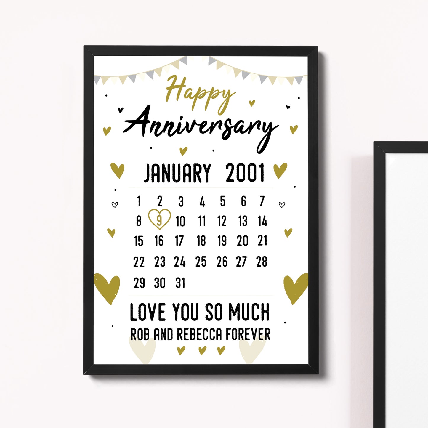 Anniversary Gift For Him Framed Print Calender Anniversary Gift
