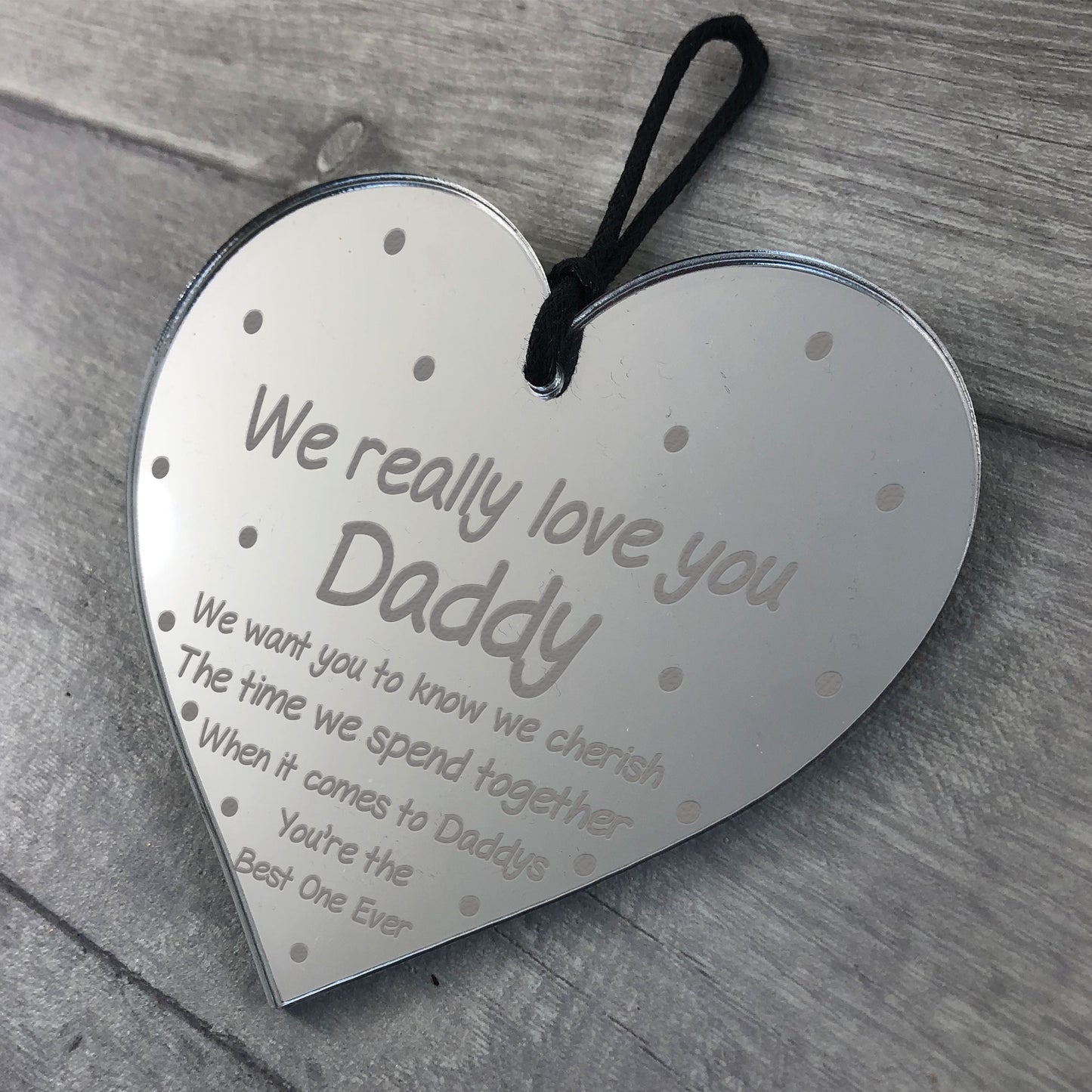 Daddy Gifts For Fathers Day Birthday Dad Poem Engraved Heart