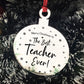 Merry Christmas Gift To The Best Teacher Ever Engraved Decor