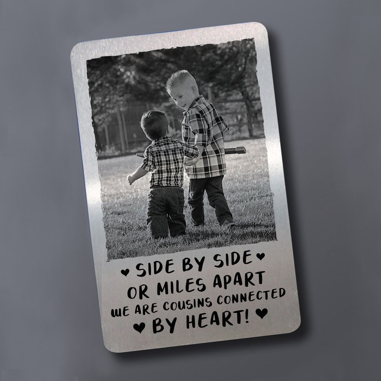Personalised Cousin Gifts Metal Photo Card Gift For Cousin