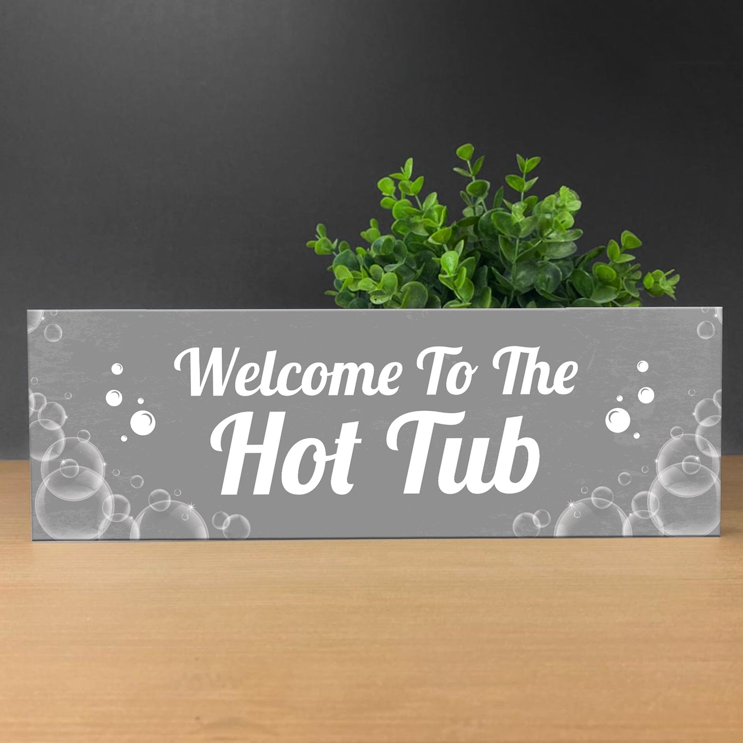 Hot Tub Welcome Plaque Wooden Outdoor Sign For Garden Home