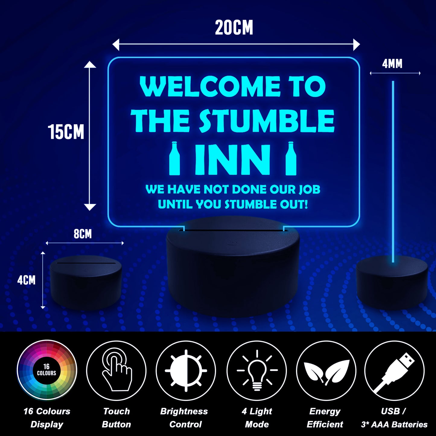 Funny Home Bar Neon Sign 16 Colour Changing Light Up Sign