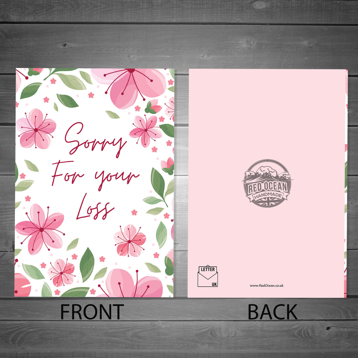 Sorry For Your Loss Sympathy Pink Floral Condolences Card
