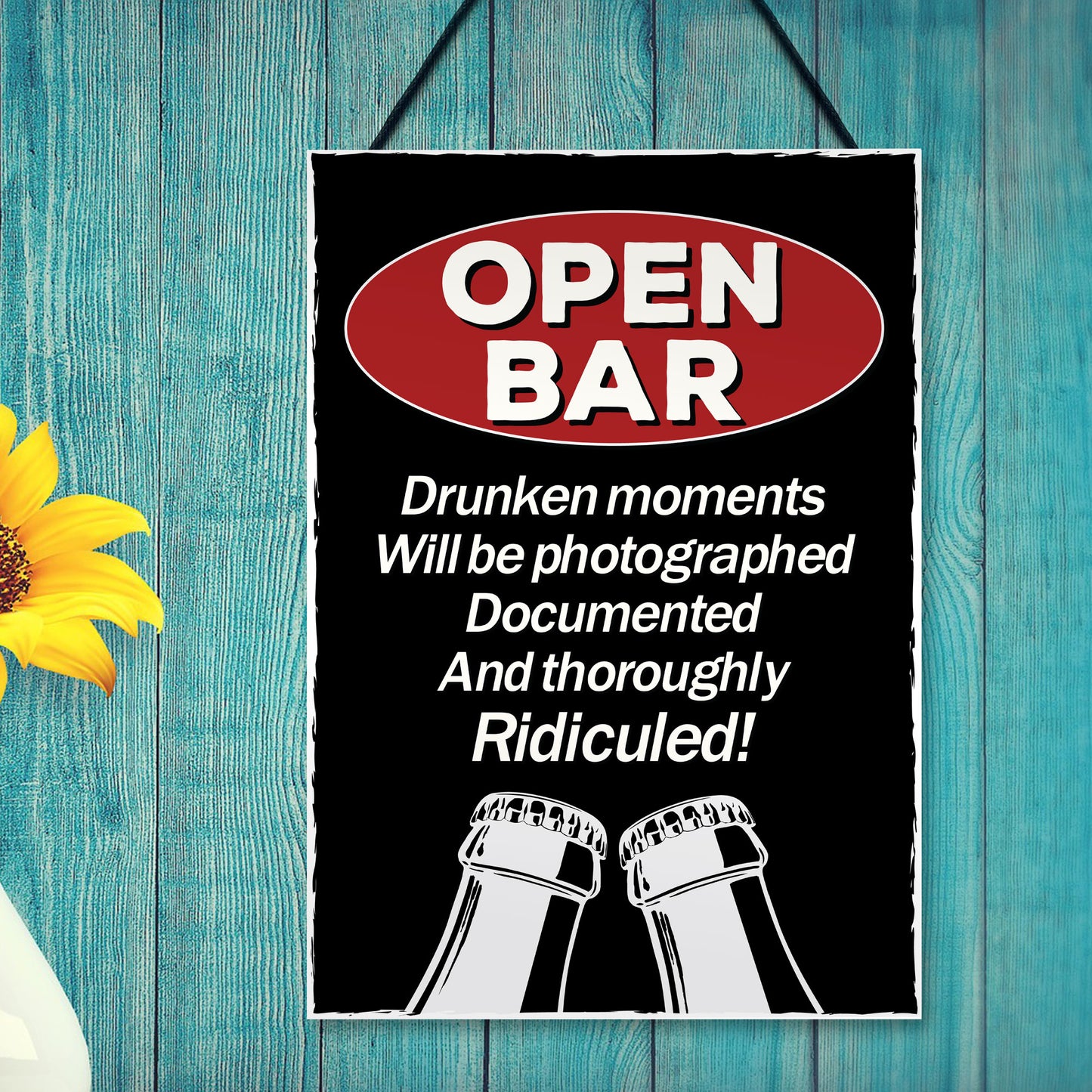 Novelty OPEN BAR Sign Home Bar Pub Man Cave Sign Funny Bar Signs