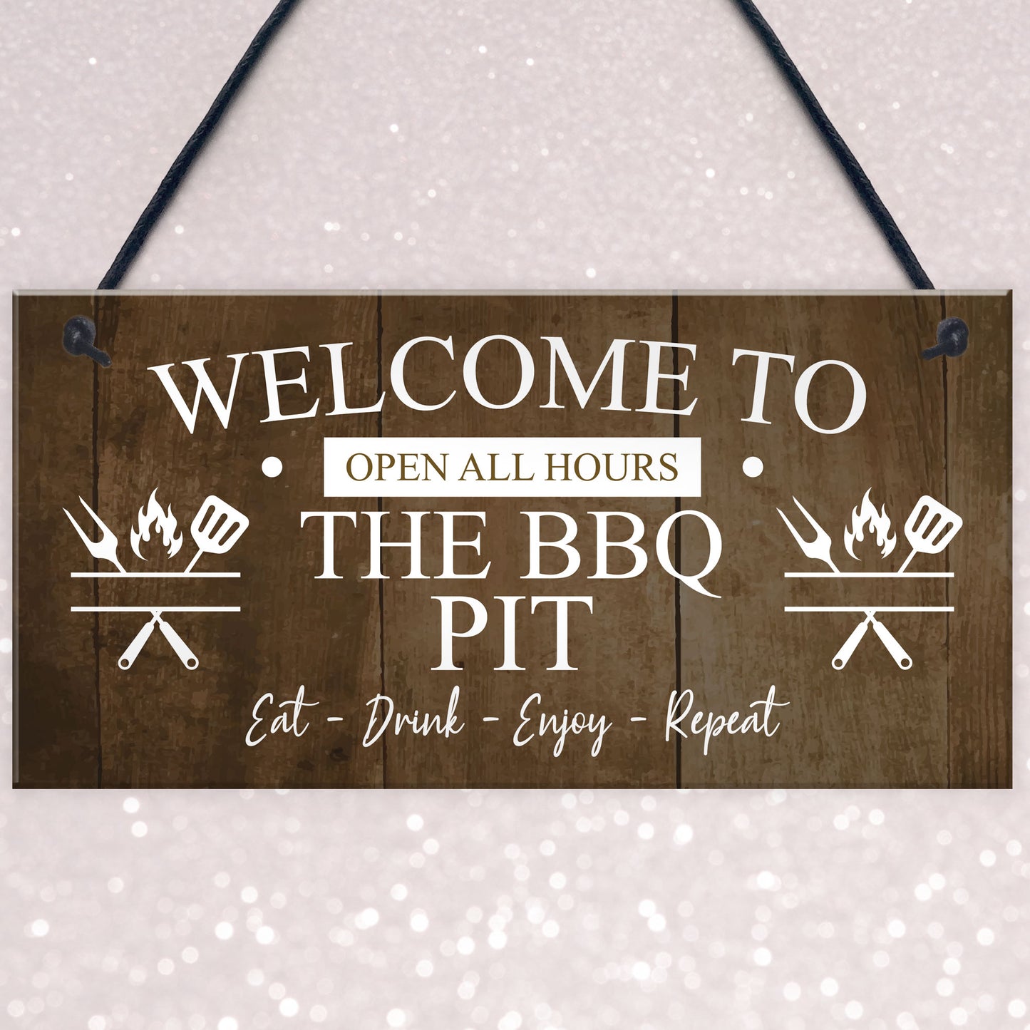 The BBQ Pit Hanging Outdoor Garden Barbecue Gift Sign