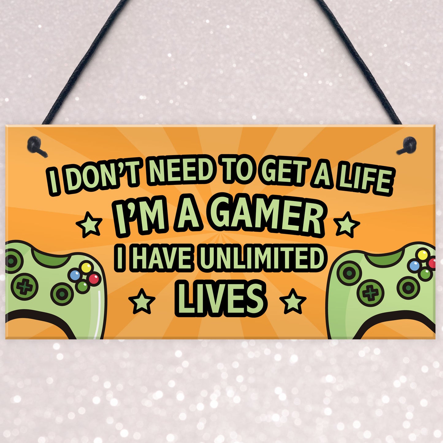 Gaming Sign Retro Hanging Door Plaque For Boys Bedroom Man Cave