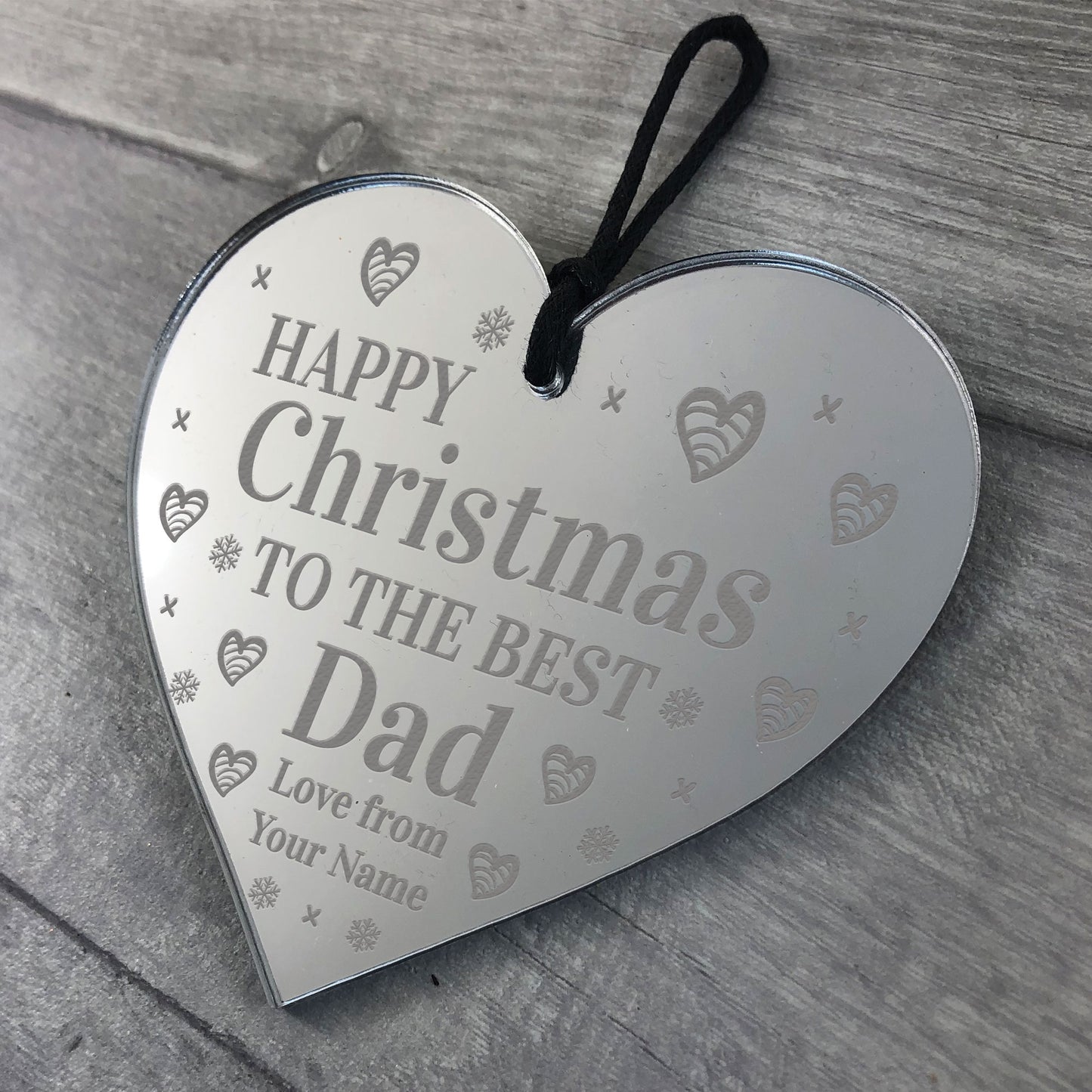 Christmas Gift For Dad Personalised Hanging Heart Tree Decor