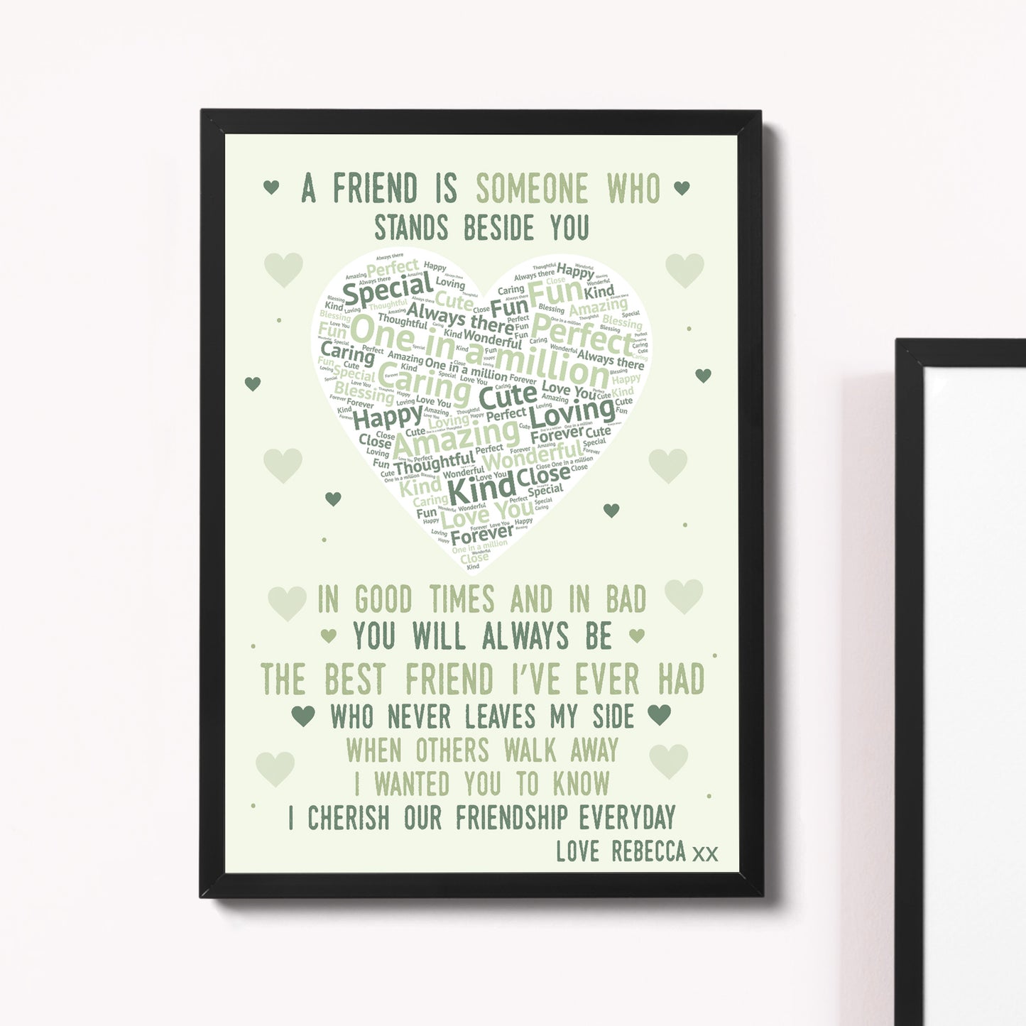 PERSONALISED Word Art Friendship Print For Best Friend Birthday