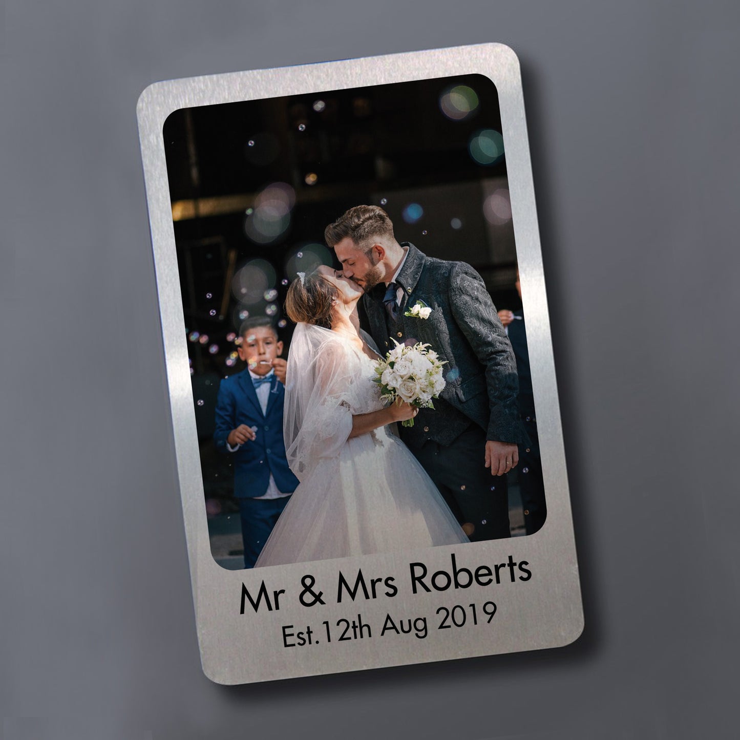Personalised Anniversary Gift For Husband Wife Metal Wallet Card