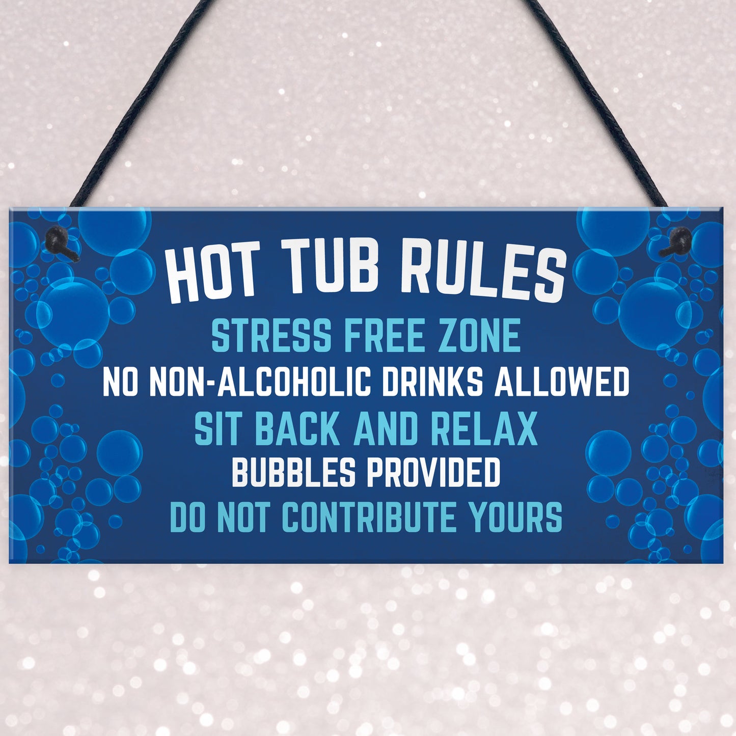 Hanging Hot Tub Rules Plaque Funny Garden Sign For Hot Tub