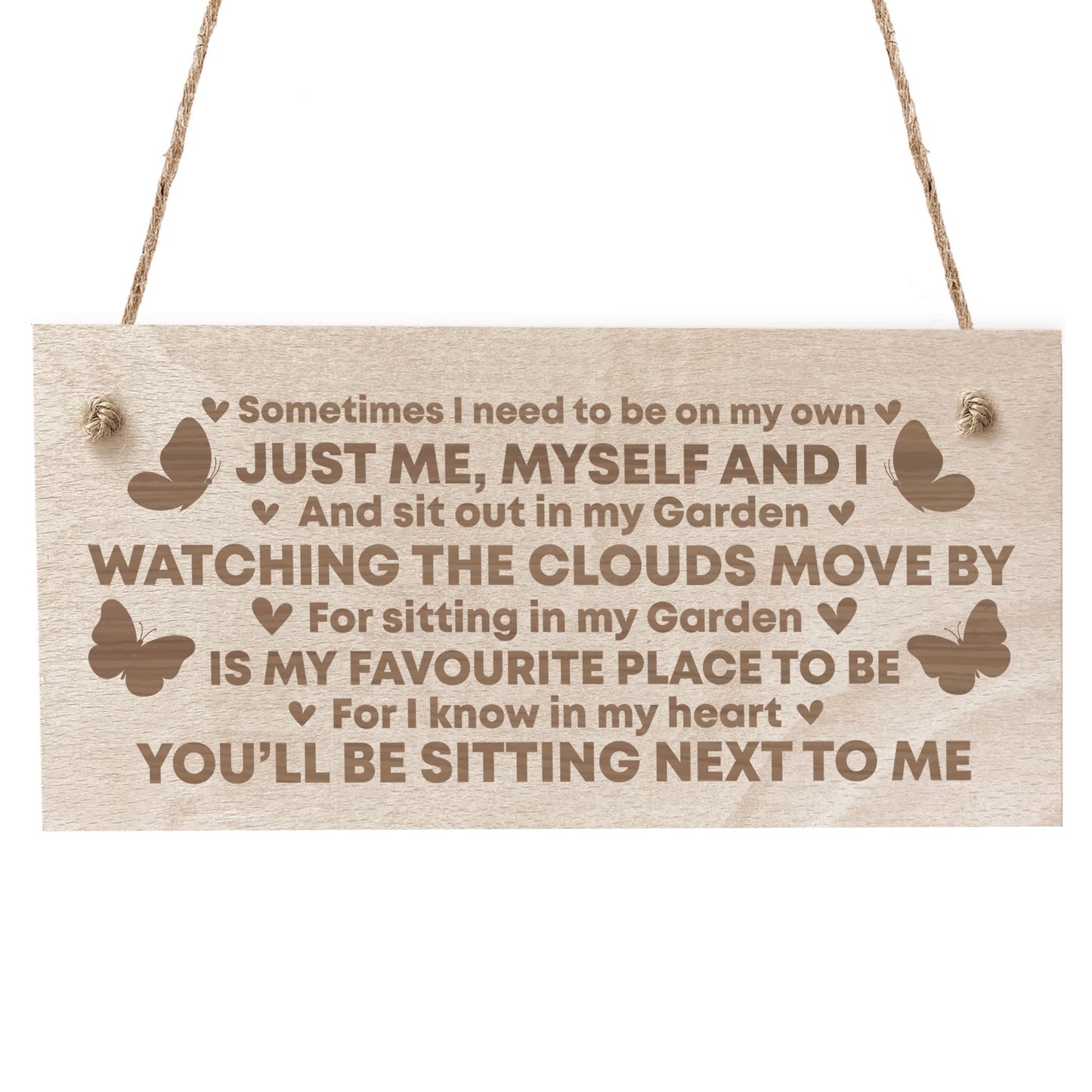 Memorial Garden Hanging Signs For Outside Wooden Engraved