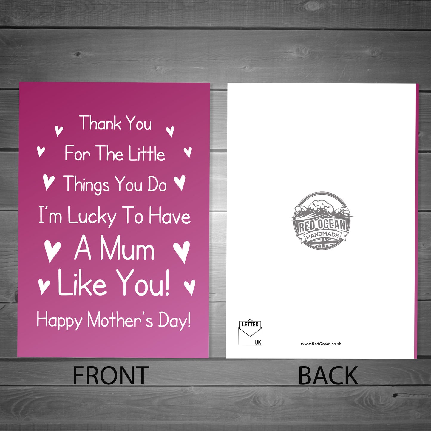 Mothers Day Card From Daughter Son Thank You Mum Poem