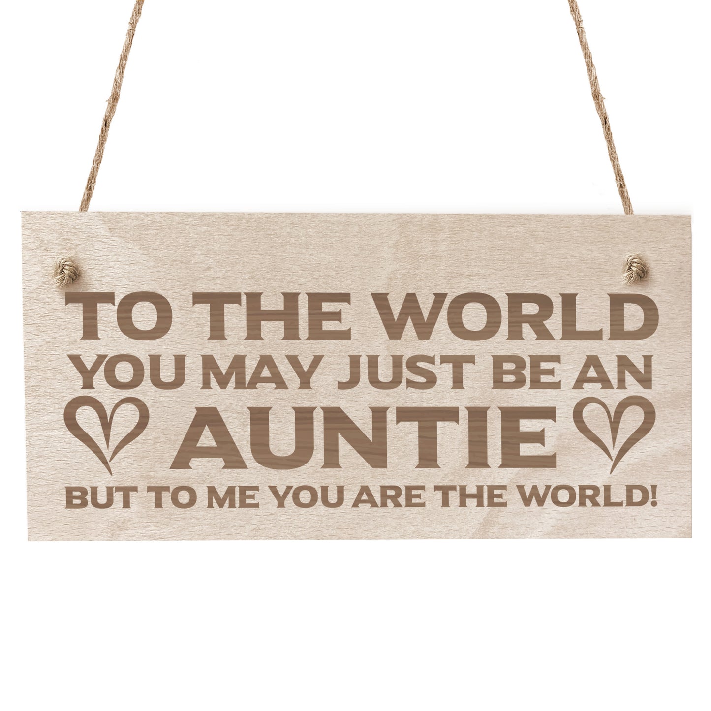 Novelty Gift For Auntie Birthday Christmas Engraved Wood Sign